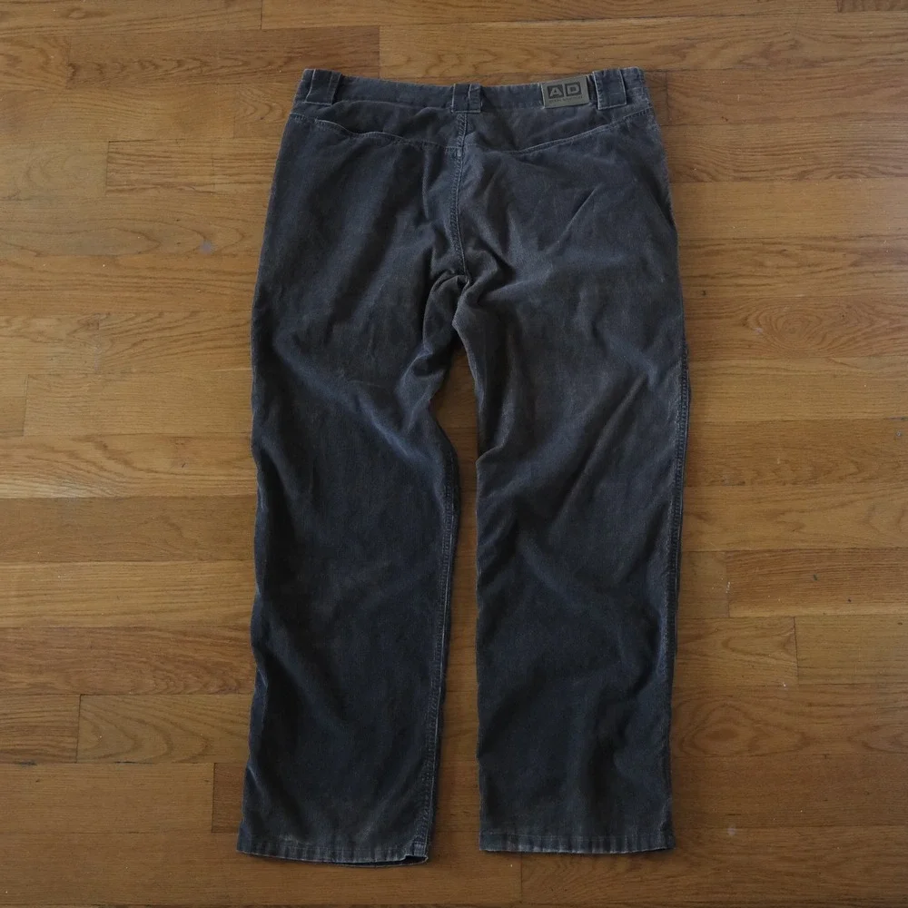 Adolfo Dominguez Corduroy Pants Mens Grey Wide Leg Vintage‎ Y2K 46 Straight Leg